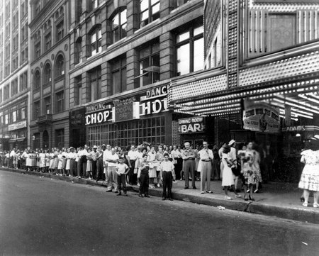 Adams Theatre - Folks Lining Up In This Early Photo (newer photo)
